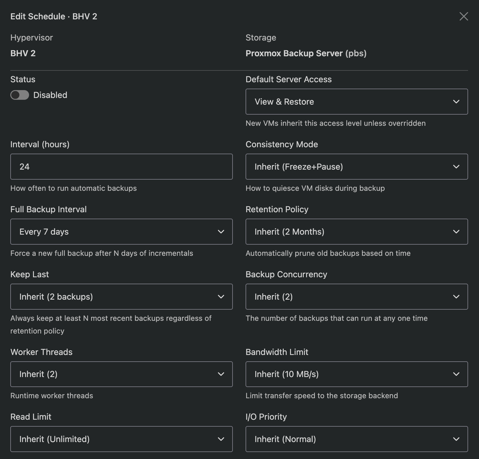 Schedule expanded with overrides